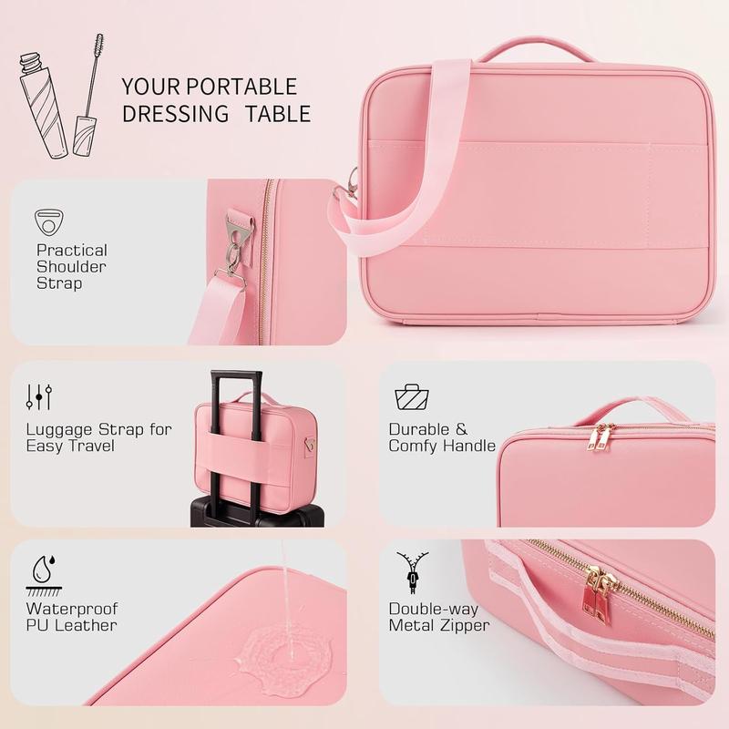 Lunelle Large Travel Makeup Bag with LED Mirror