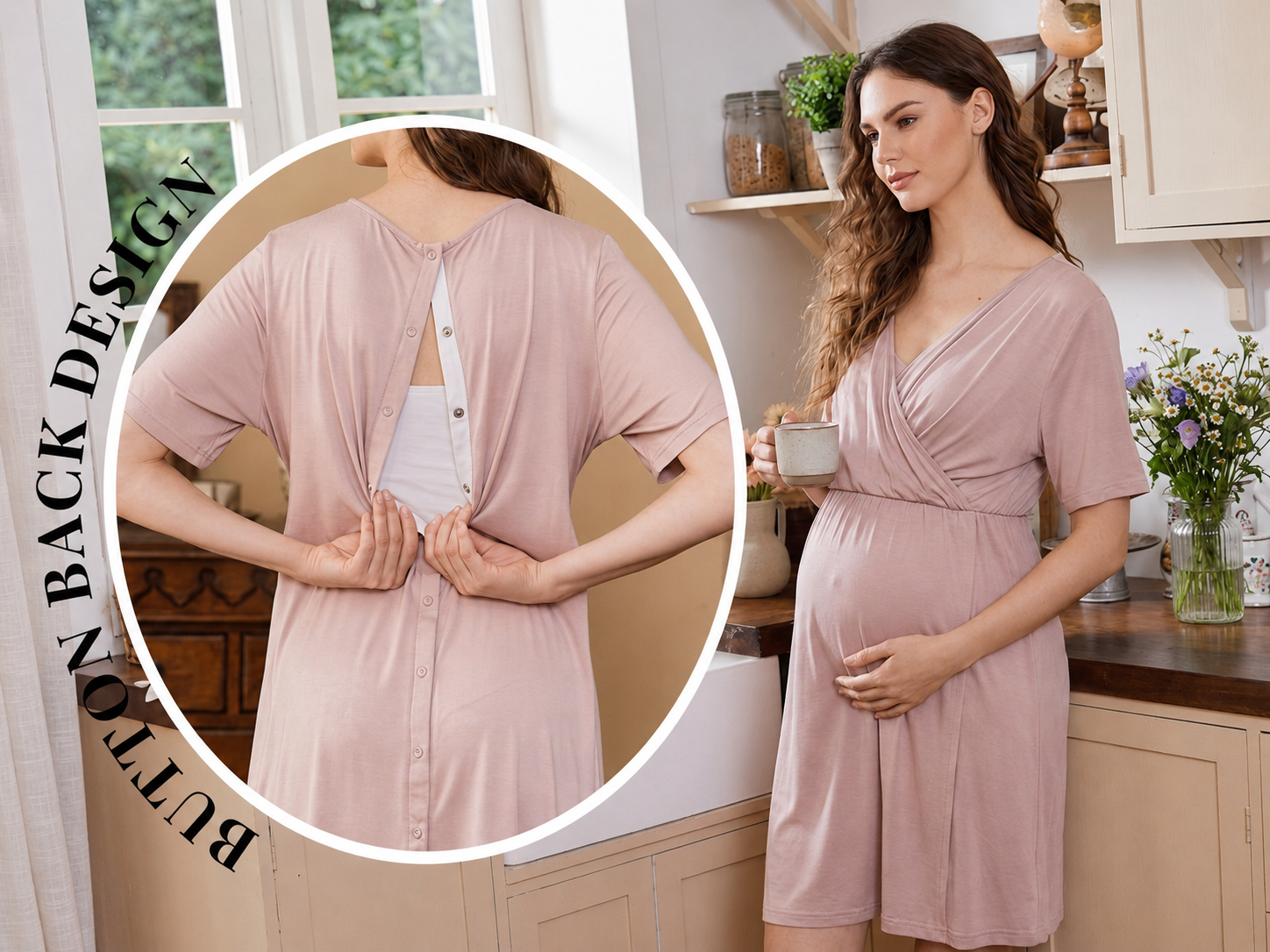 Lunelle Bump to Baby Maternity Gown -  Pregnancy, Delivery & Postpartum